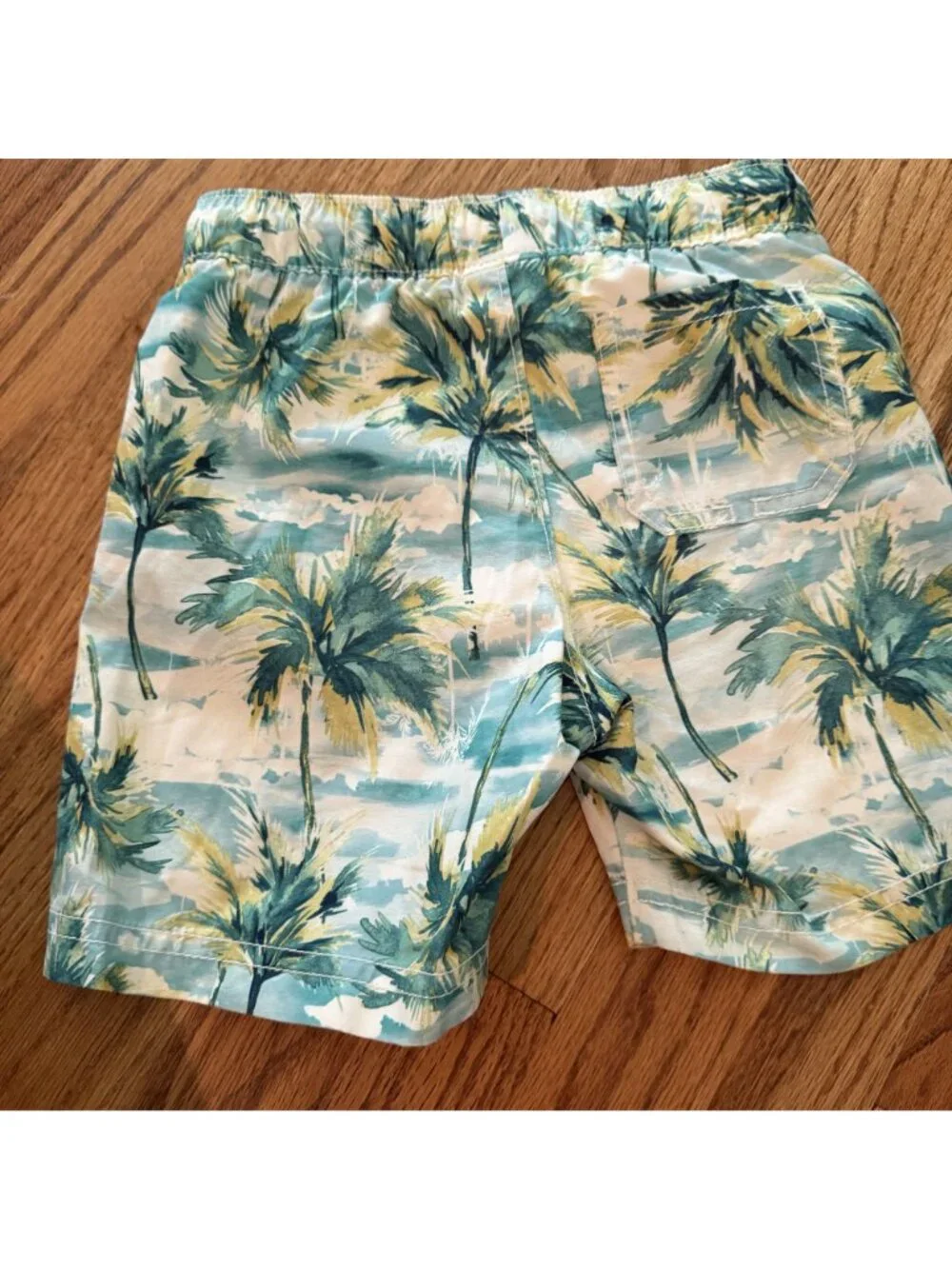 OLD NAVY GREEN TROPICAL PRINT 4T SWIM TRUNKS SHORTS